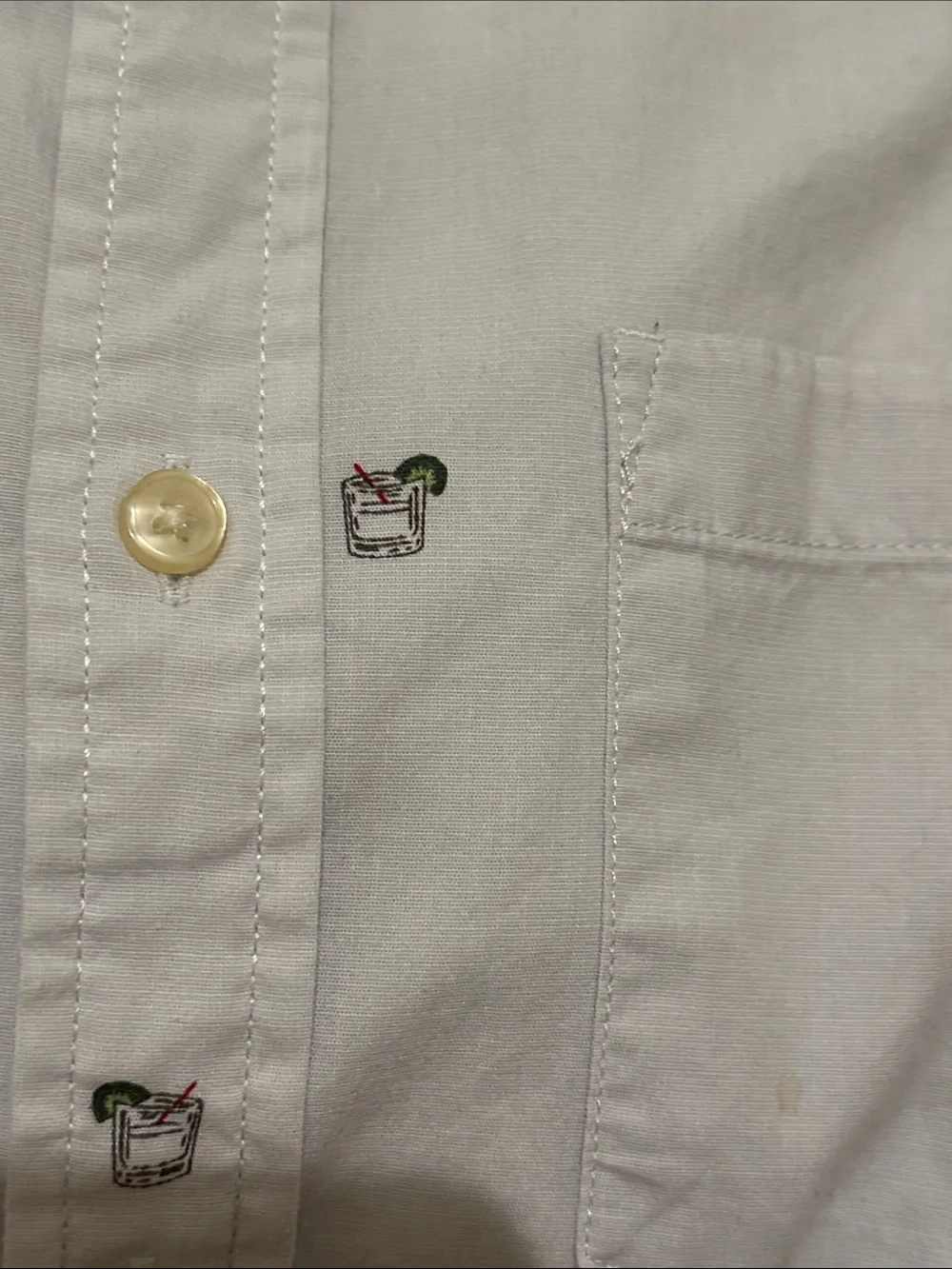 Sonoma Light Blue Oxford Button-Down Shirt with Embroidered Motifs - Picture 7 of 9